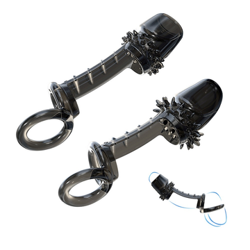 Ribbed Penis Sleeves with Thorns and Cock Rings / Sex Toys for Men in Two Variants - EVE's SECRETS